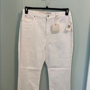 NWT Anne Klein Women's White High Rise Flare Jeans
